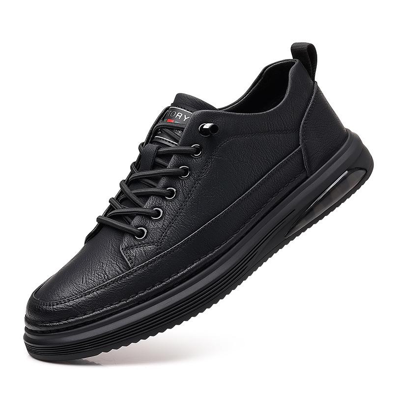 Low-top men's shoes low-top lace-up trend board shoes cowhide four-season shoes trendy shoes casual leather shoes 2025