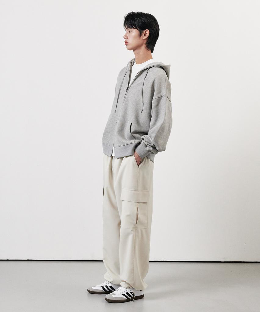 WHOLOVESART Daily Cargo Elastic String Pants Cream