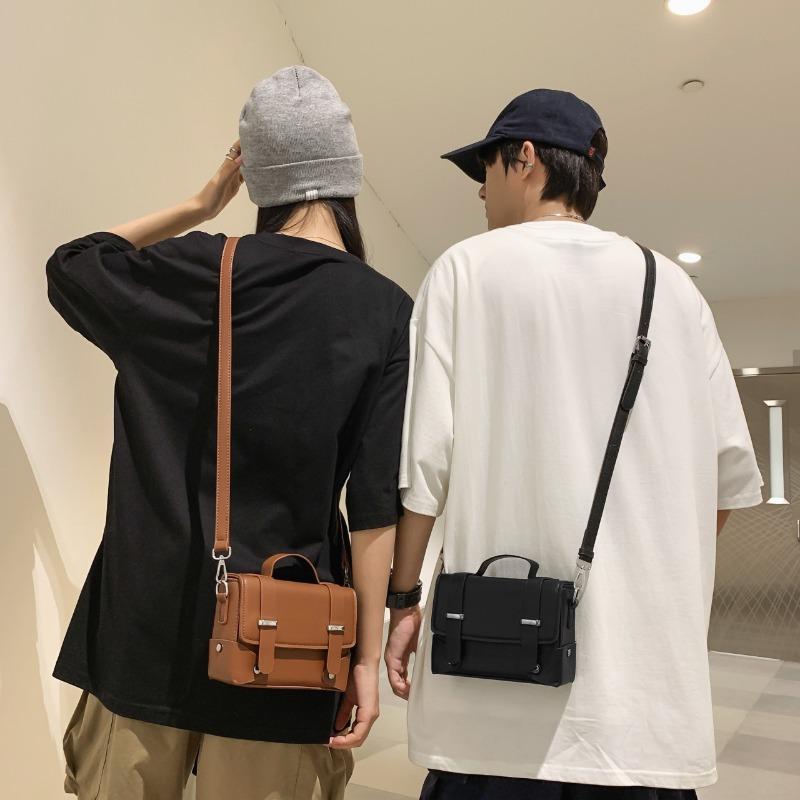 One Shoulder Messenger Bag, Portable Men's Bag, Mobile Phone Square Bag Ins Trendy Mini Box Bag, Niche Design Mailman