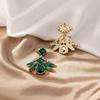 Stylish Geometric Green Rhinestone Dangle Earrings