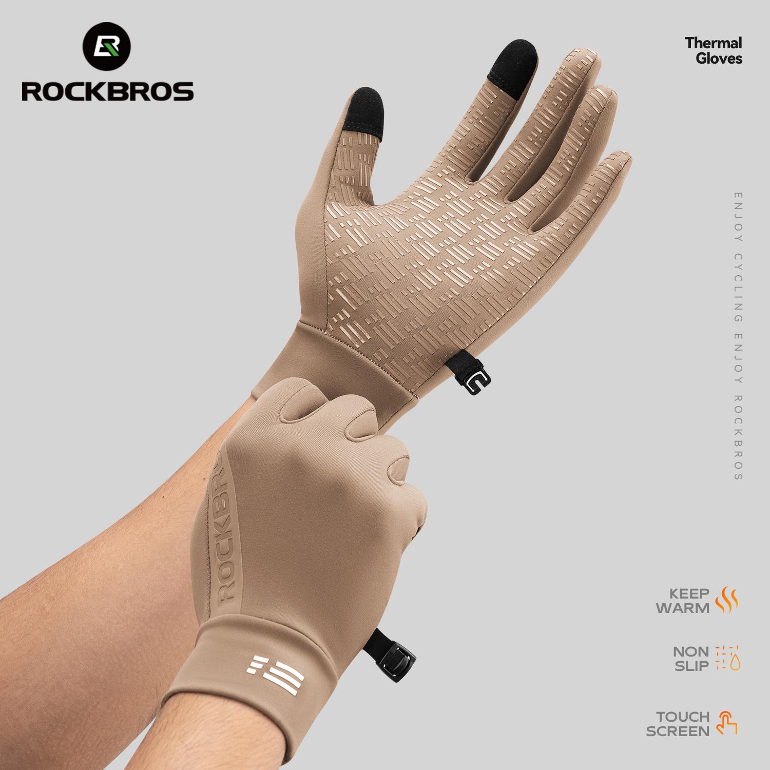 ROCKBROS Велосипедные перчатки Зимние Осенние Графеновые Теплые Перчатки Нескользящие Сенсорный Экран Ветрозащитные Полный Палец Мотоциклетные Перчатки для Езды XS