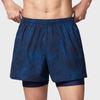 Anta Sports Casual Simple Printed Fake Two-Piece Beach Shorts Men Shorts Dark-Blue Light-Blue Floral-Light-Blue 1825332421-2
