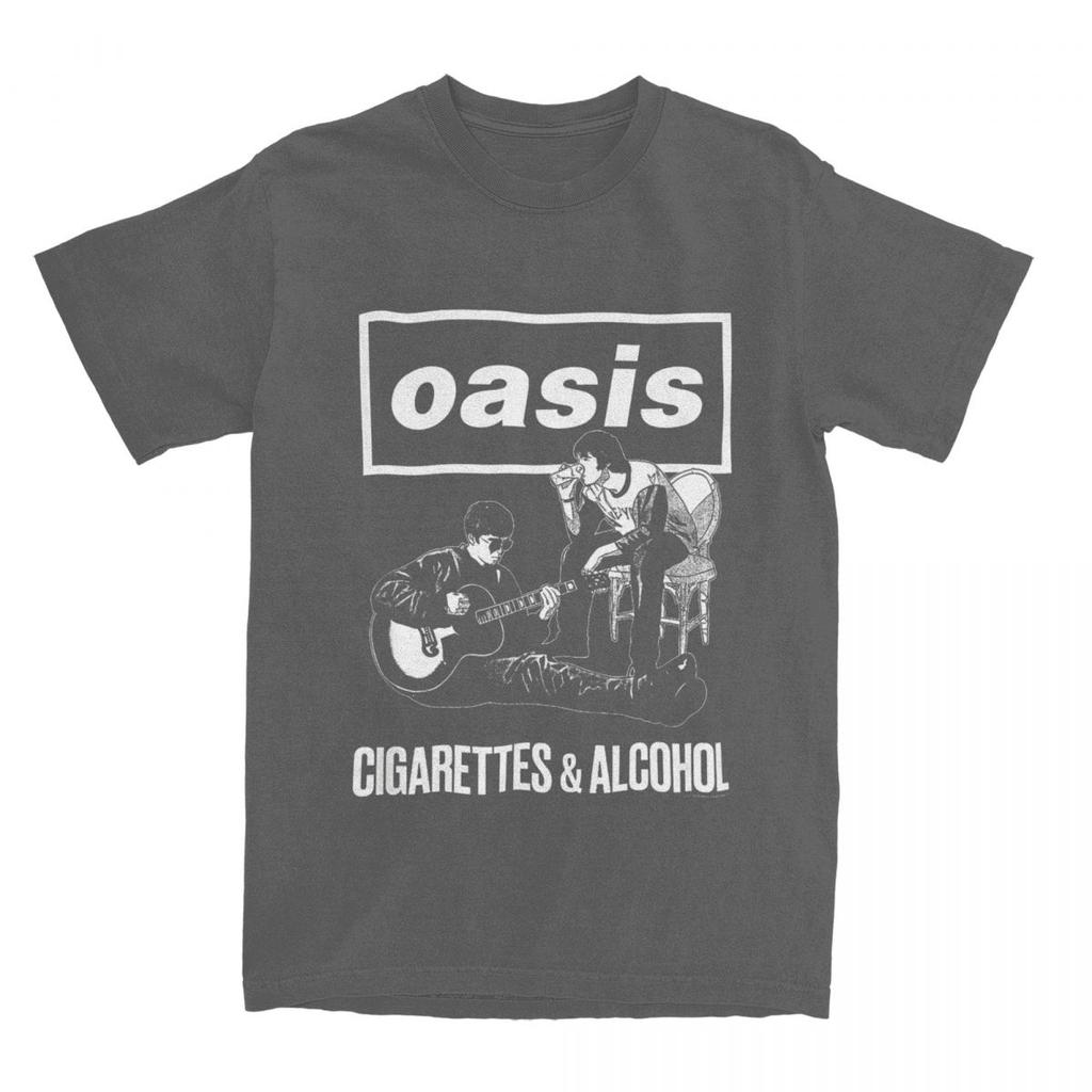 Cigarettes And Alcohol T-Shirt Summer O-Oasis Streetwear T Shirts Cotton Fashion Tshirt For Mens Short Sleeves Pattern Tees