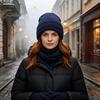 Comfortable Hiking Head Gear Satin Lined Knit Hat for Women, Winter Warm Soft Beanies, Fashion Stretchy Breathable Headwear Frizz-free Hair
