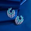 Needle French Light Luxury C-Shaped Geometric Earrings Daily Temperament Lace Zircon Earrings Stud Earrings