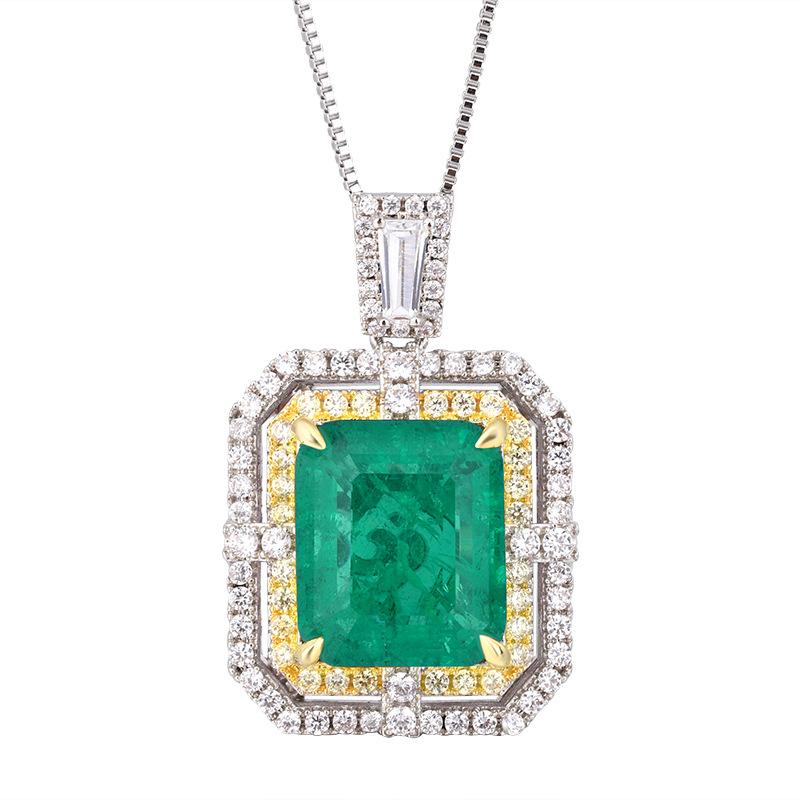 Schmuck Kupferboden Vergoldet Simulationssmaragd Quadrat Handgelenk Damen Set 12 * 16-12 * 14