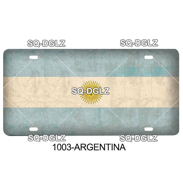 [SQ-DGLZ] AB Stadt Nummernschild Metallschild Vintage Plakette Blechschild Wanddekoration für Bar Landesflagge Polen/Brasilien/Australien