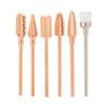 6pcs Rose Gold Nail Drill Bits Nail Art Polishing Grinding Head Dust Brush Manicure Tool Set