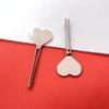 2pcs Heart-Shaped Toothpaste Squeezer - Stainless Steel Tube Roller for Bathroom