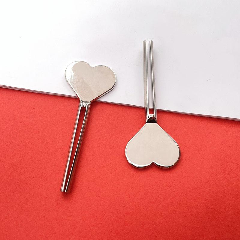 2pcs Heart-Shaped Toothpaste Squeezer - Stainless Steel Tube Roller for Bathroom