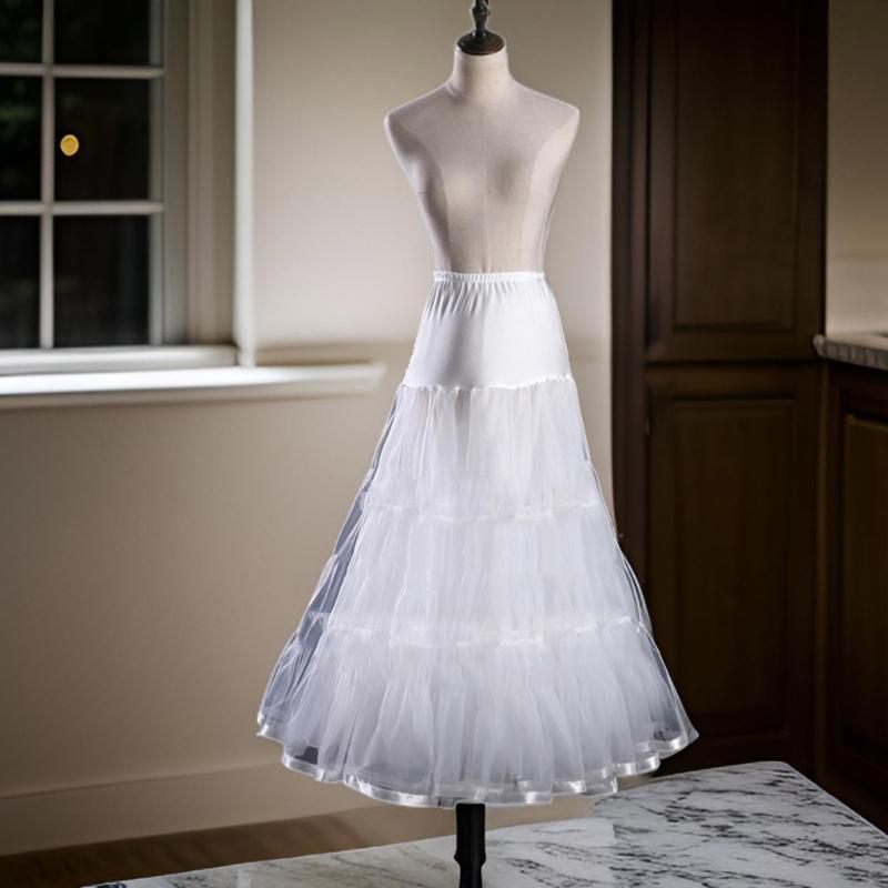 Adjustable Waist Skirt Support Long Underskirt for Cosplay Violent Lovely High Waist Petticoat for Wedding Photography