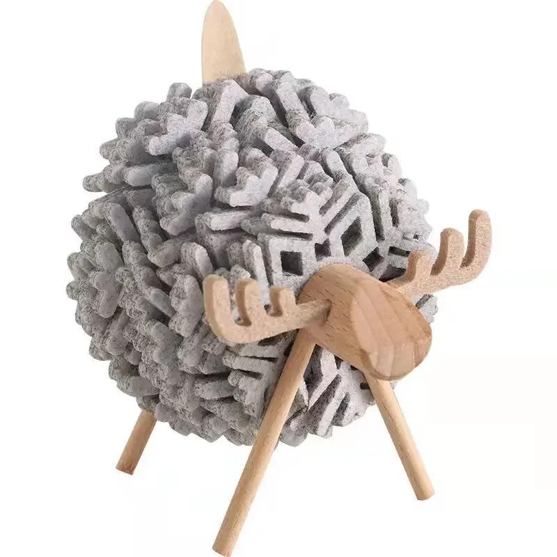 1 Set Hochtemperatur-isolierte Untersetzer, rutschfest, verdickt, Tischset, Küchenzubehör, Filz, Schaf, Elch, Tischdekoration