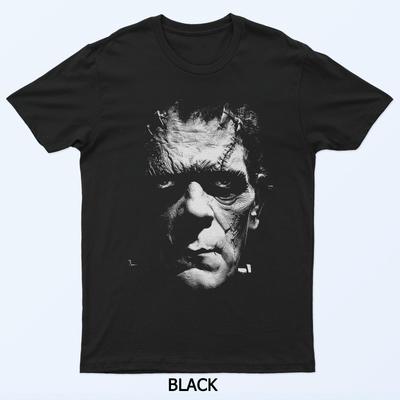Ritratto di Frankenstein Classica Maglietta da Mostro di Halloween Film Horror
