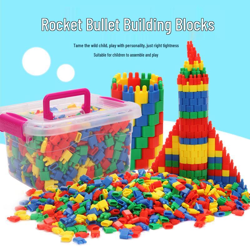 Rocket Bullet Head Building Blocks Set for Boys Aged 6-10 - Educational Tabletop Toy