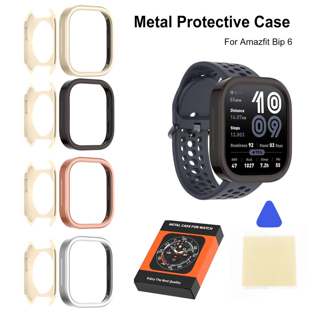 For Amazfit Bip 6 Metal Protective Case Anti-Scratch Smartwatch Thin Cover Detachable Watch Protect Shell Watch Accessories