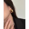 INS Super Cool Thick round Women's Titanium Steel Fashionable Earrings