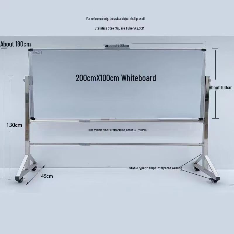 JINGGENG Mobile Board with Stainless Steel H-Stand