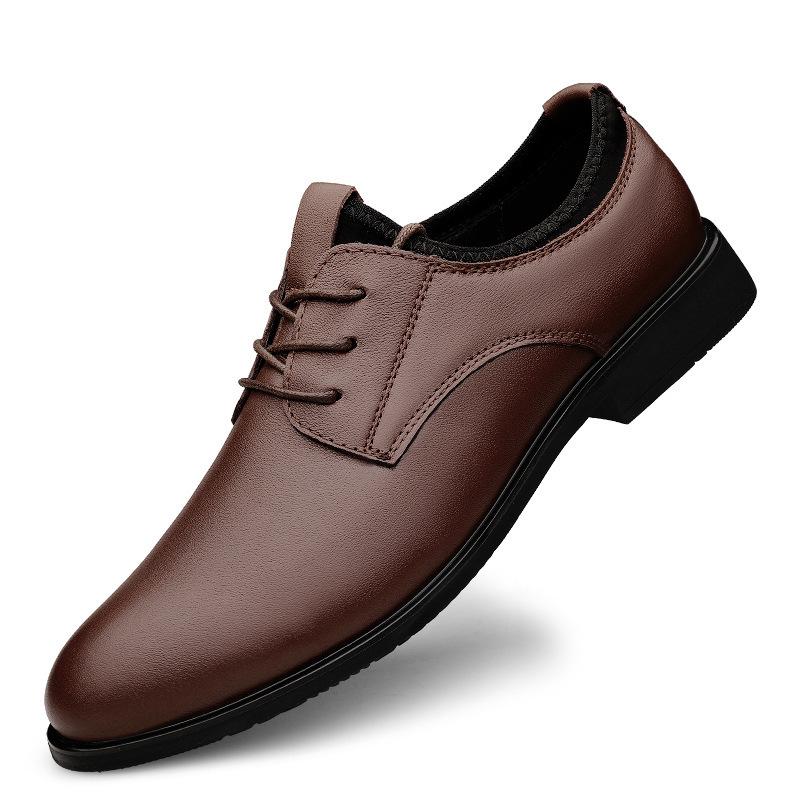 

Простые мужские туфли на шнуровке, всесезонные, деловые, повседневные, кожаные, мужские, на средней мягкой подошве, большого размера, обувь для папы/дедушки 46