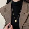 Geometric Pendant Necklace Metal Long Sweater Chain Women Choker Necklace  Sweater Accessories