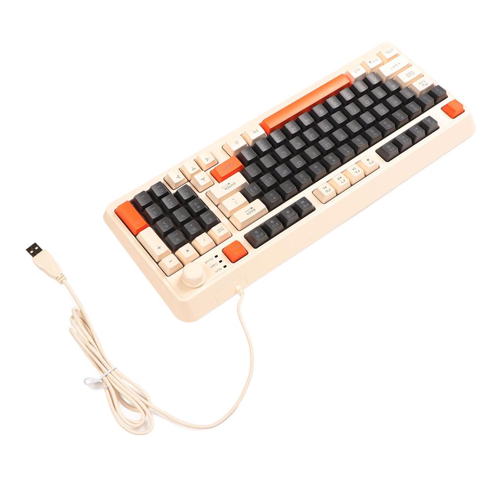 Gaming Keyboard USB 94 Keys LED Backlit Ergonomic Fodable Feet Multimedia Keys Wired Keyboard for