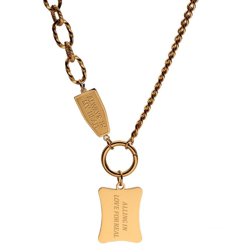 Cross-border Euro-American Fashion Trend Hip-Hop Sweater Chain: Niche Design Street Dance Couple Necklace