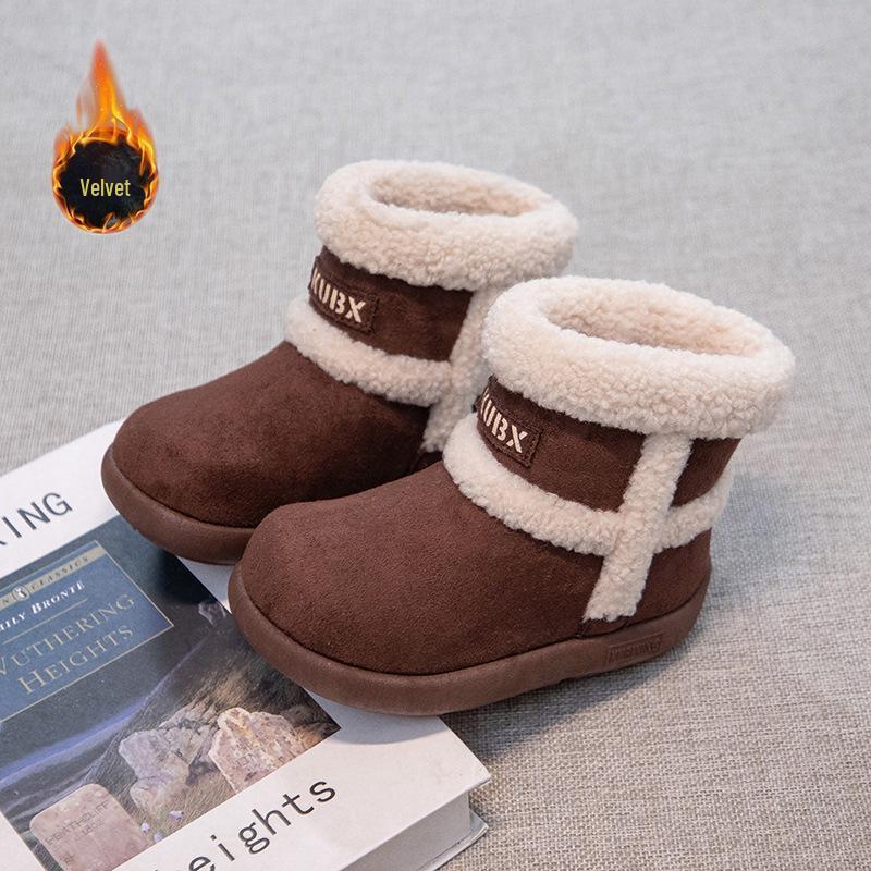 2025 Winter Children's Cotton Snow Boots - Warm, Comfortable, Fashionable, Plus Velvet, Medium & Large Sizes