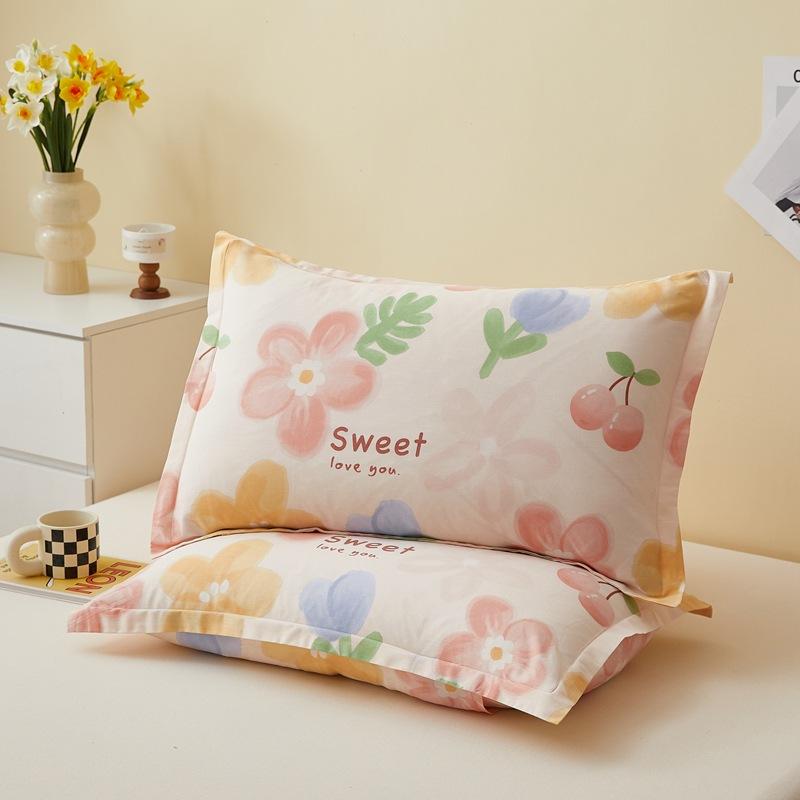 2pcs Floral Pattern Cotton Pillowcase Without Pillow Core, Comfortable Soft Pillow Covers, for Home Bedroom Living Room Decor, 19*29inch