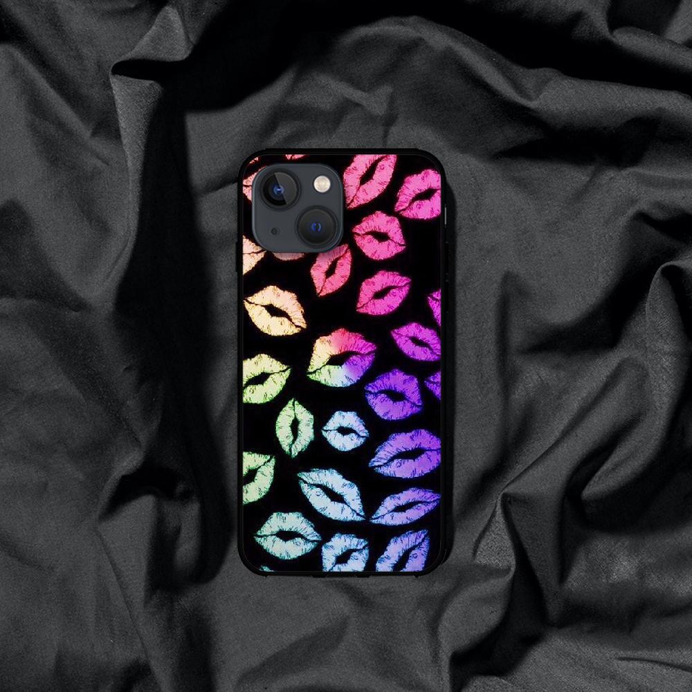 Lips Kiss Art Phone Case For iPhone Samsung Galaxy Redmi Xiaomi Note S A 16 15 14 13 12 11 20 21 22 23 53 54 Pro Plus Ultra Silicone Cover