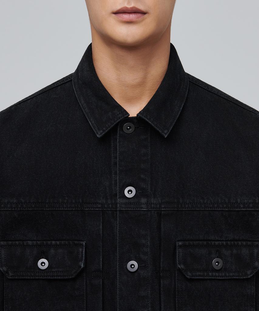 Musinsa Standard Relaxed Denim Trucker Jacket 2 [Washed Black]