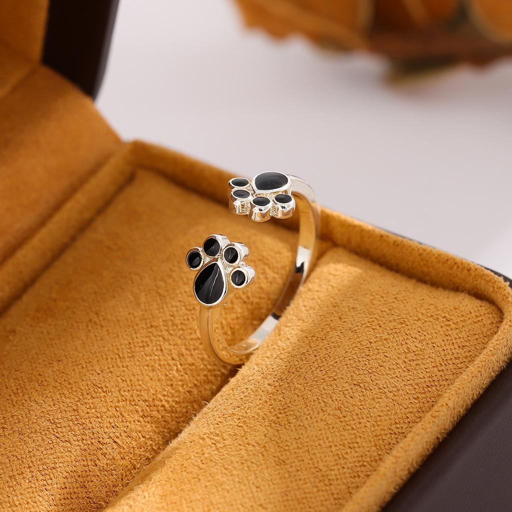 New Creative Sweet Fashion Cute 925 Sterling Silver Jewelry Personality Cat Claw Female Exquisite Opening Rings   R174