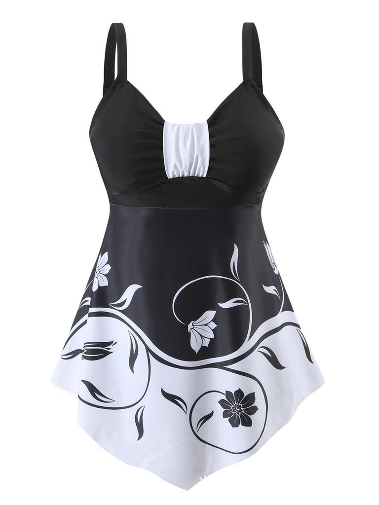 2025 European & American Plus Size Boyleg Quick-Dry Tankini Swimsuit