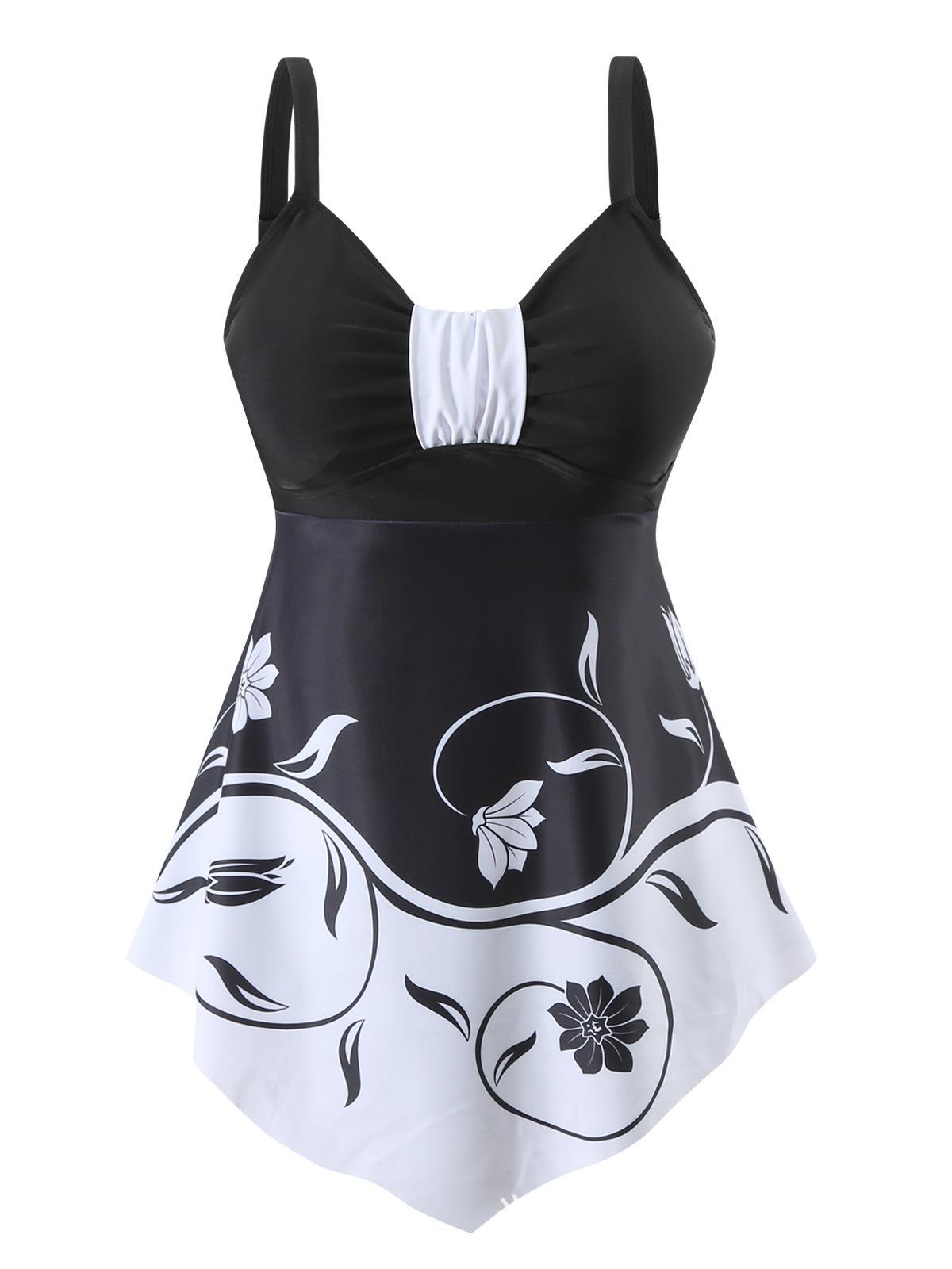 

2025 Большой размер Европейский и американский быстросохнущий танкини с шортиками-бойлегами купальник для женщин 3XL белый