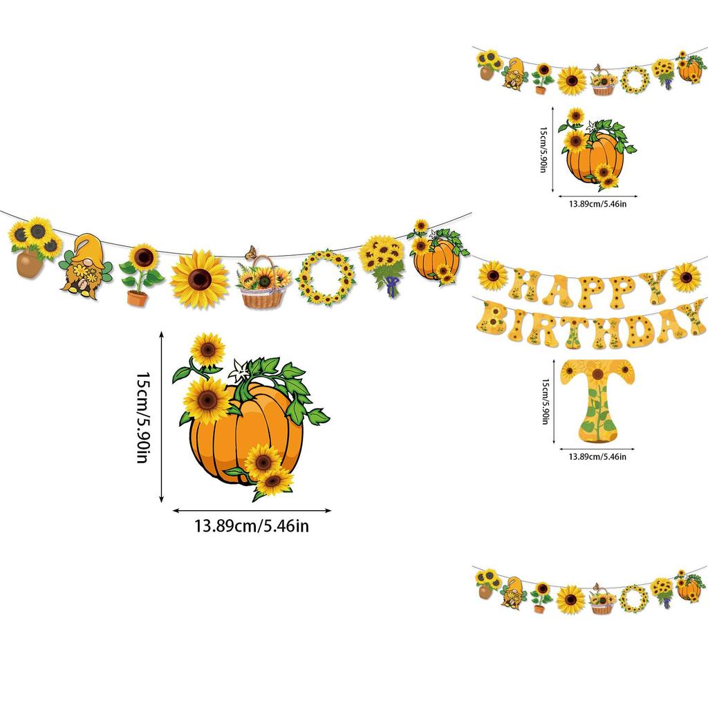 Sunflower Theme Letter Banner For Party Decor With Paper Material For Event Celebrations
