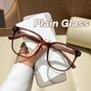 New Square Frame Blue Light Blocking Glasses  Women Trendy Large Frame Eyeglasses Men Anti Blue Light Computer Plain Glasses
