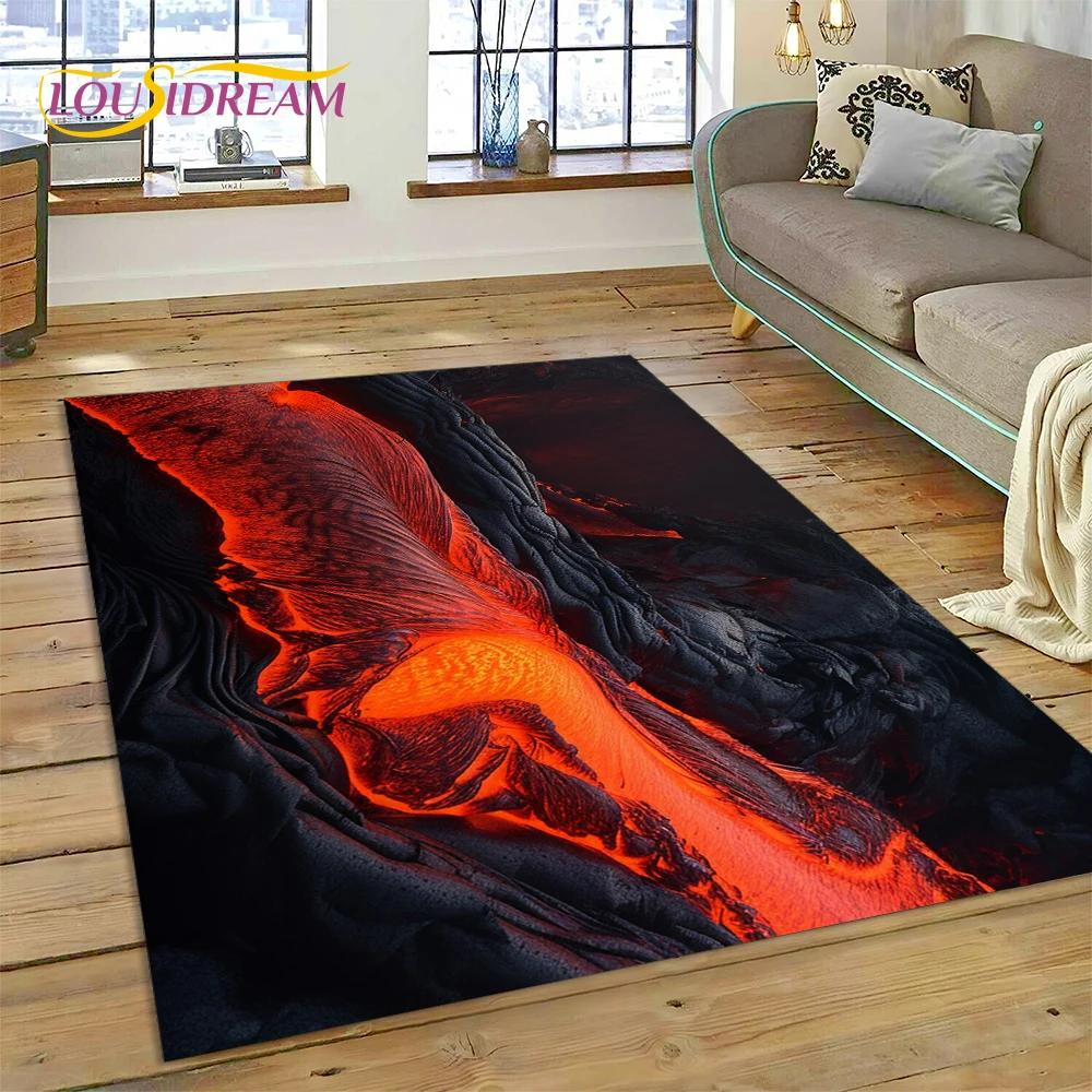 

Вулкан 3D Lava Magma Килимок для вітальні, спальні, домашній декор, підлоговий килимок, нековзка прикраса для дивана, кухонний килимок, подарунок 40x60cm( 15x23in )