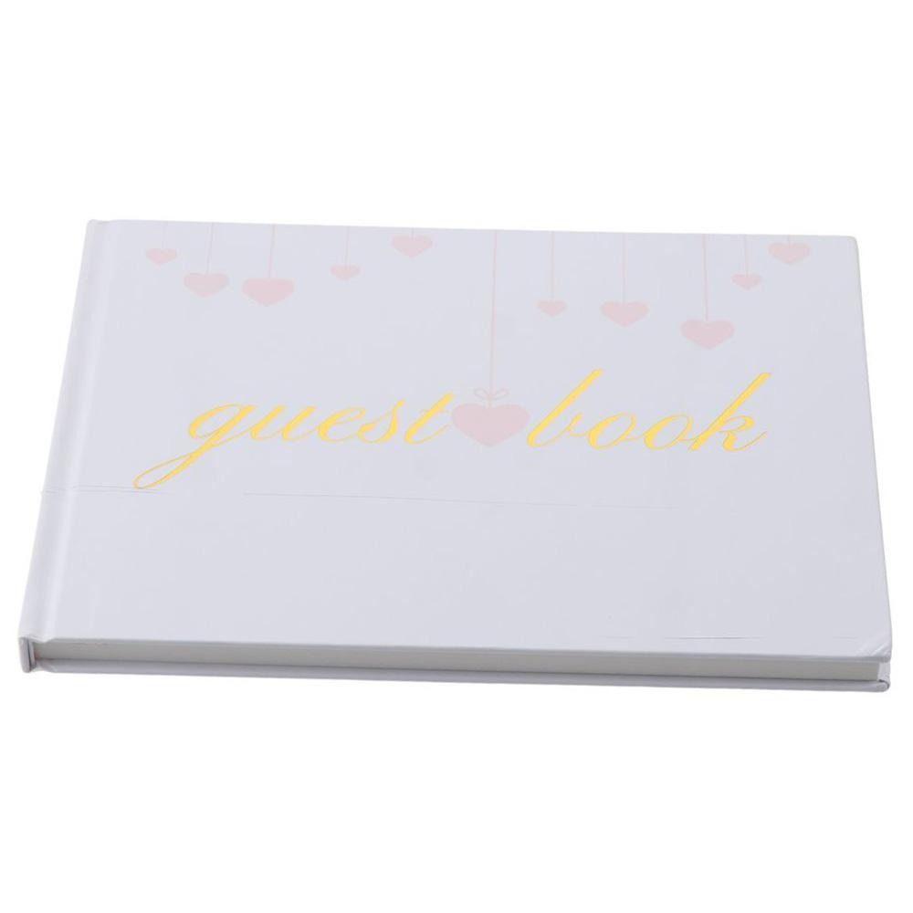 Pink/Black/White Wedding Guest Book Paper Guest Registration Book Bridal Shower heart