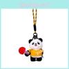 Plush Keyring Panda With Table Tennis Series For Bags And Keys Decoration