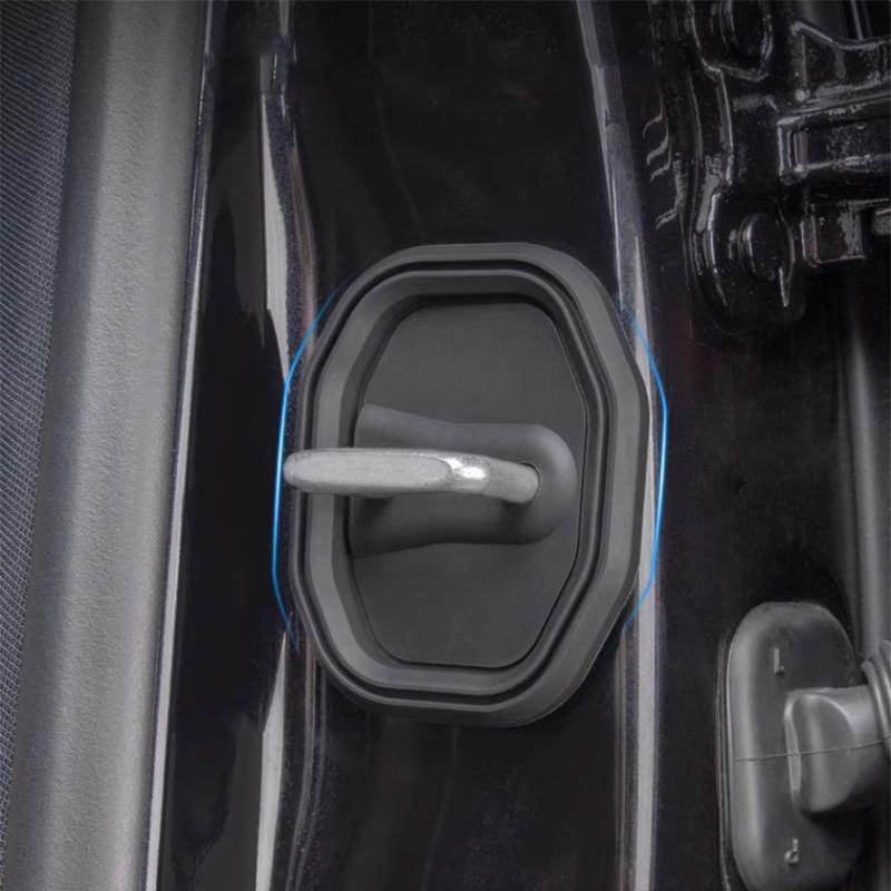 Door Latch Cover For Geely Galaxy Starship 7 EM-i 2024 2025 Anti Rattle Silicone Door Lock Cap Exterior Accessories