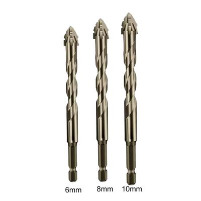 3PCS/set Eccentric Drill Bit Set Four-Edge Serrated Drill Bits High Hardness Bevel Tip Serrated Drill Bits for Brick Wood