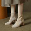Boots for Women New Autumn and Winter Slim Ankle Boots Suede High Heels Women's Shoes Heels Womens Ladies High Shoes Short Boot