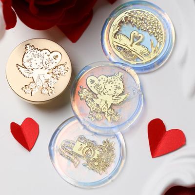 Siegelwachs-Stempel, Valentinstag-Serie, Wachssiegel-Stempel für Scrapbooking, Karten, Hochzeitseinladungen, Dekorationen, 2 Stück