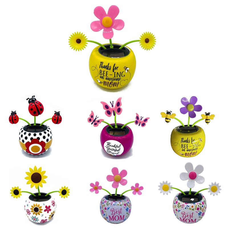Solar Dancing Sunflower Toys, Reusable Solar Shaking Head Decoration, Cute Flower Flower Pot Toys Suitabl