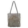 Hollow Out Design Pearl Beaded Tote Bag No Zipper with Inner Bag Square Handbag Beaded Texture Glittering Crystals PVC Beach Bag