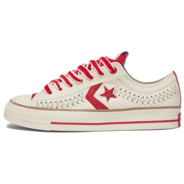 Converse Star Player 76 Comfortable Versatile Slip-Resistant Durable Low-Top Skate Shoes Unisex Sneakers Light-Red A13345C