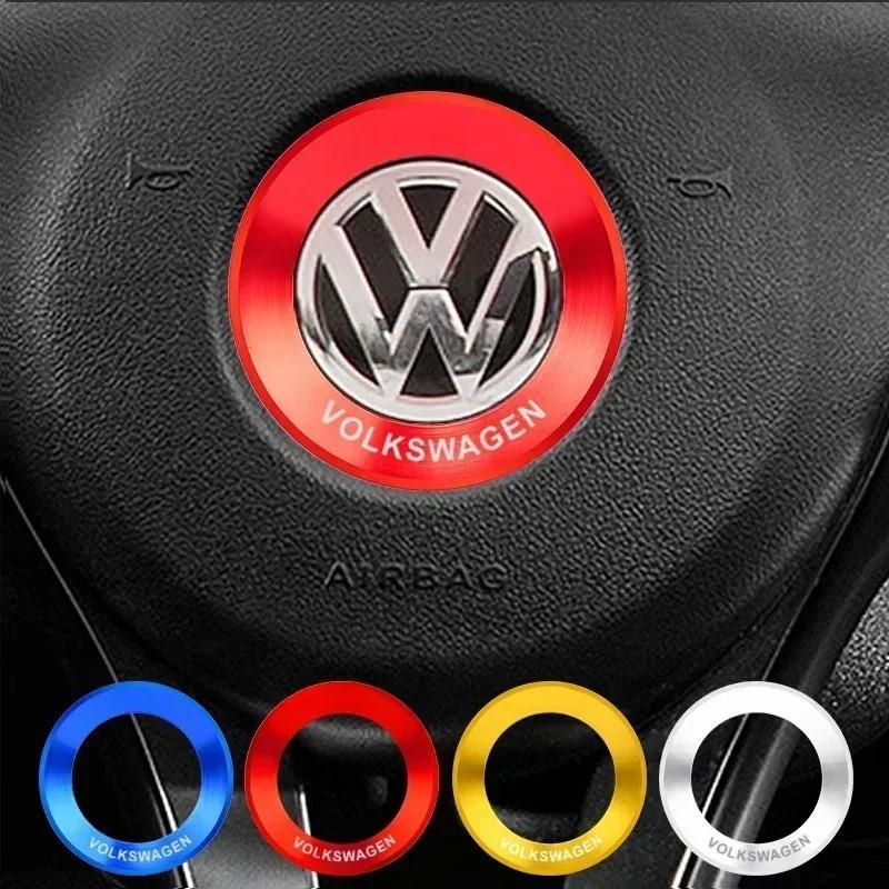 Car Aluminium Alloy Steering Wheel Logo Circle Trim Sticker For Volkswagen VW Golf Polo Jetta CADDY Tiguan Passat Accessories