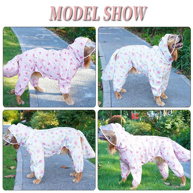 Dog Raincoat Thin style Raincoat Full Coverage Four-Legged Walking Pet Clothes Golden Retriever Labrador Large Dog Raincoat