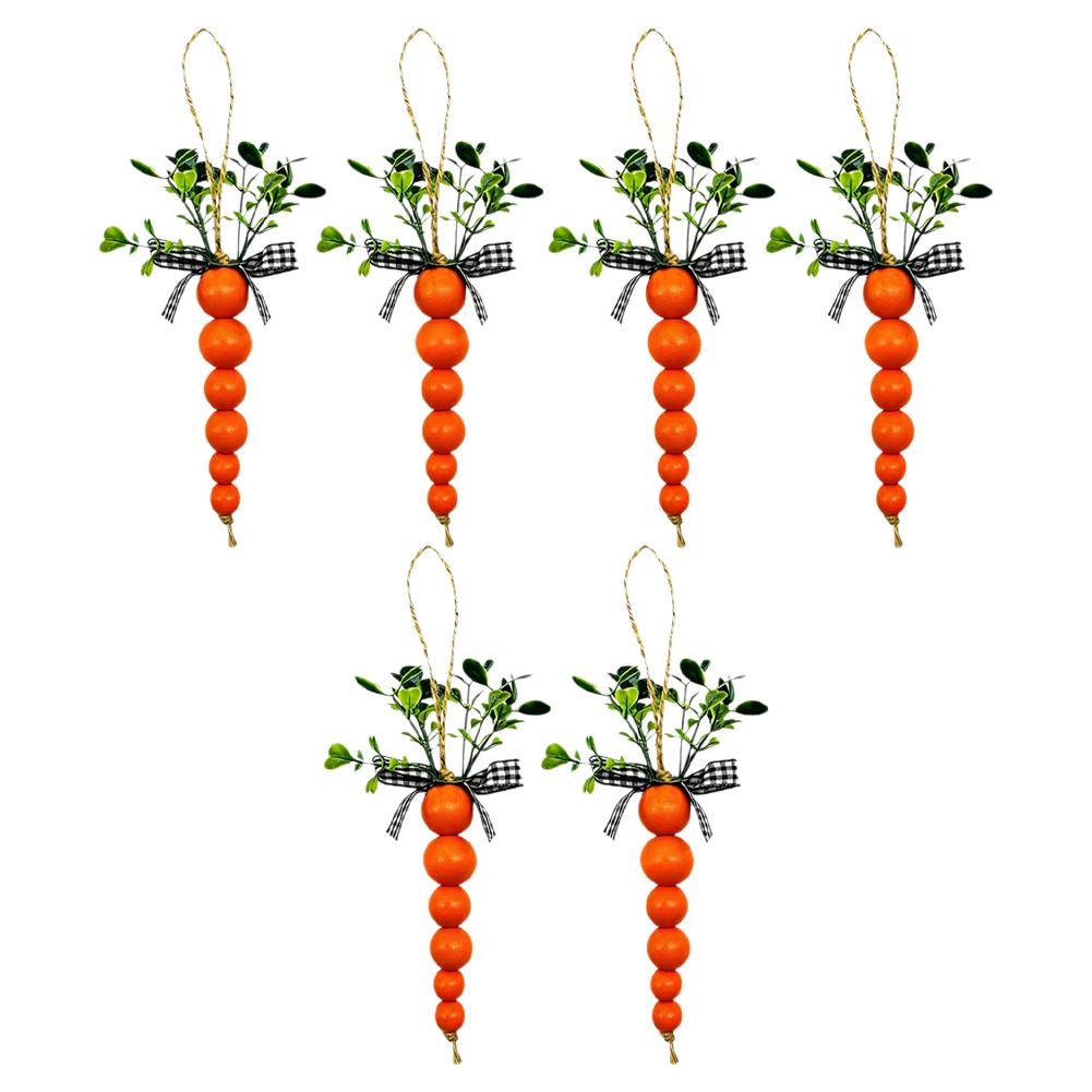 

Wooden Easter Carrot Hanging Pendants With Bead String Ornaments For Spring Easter Party Farmhouse Home Decor Carrot Garland