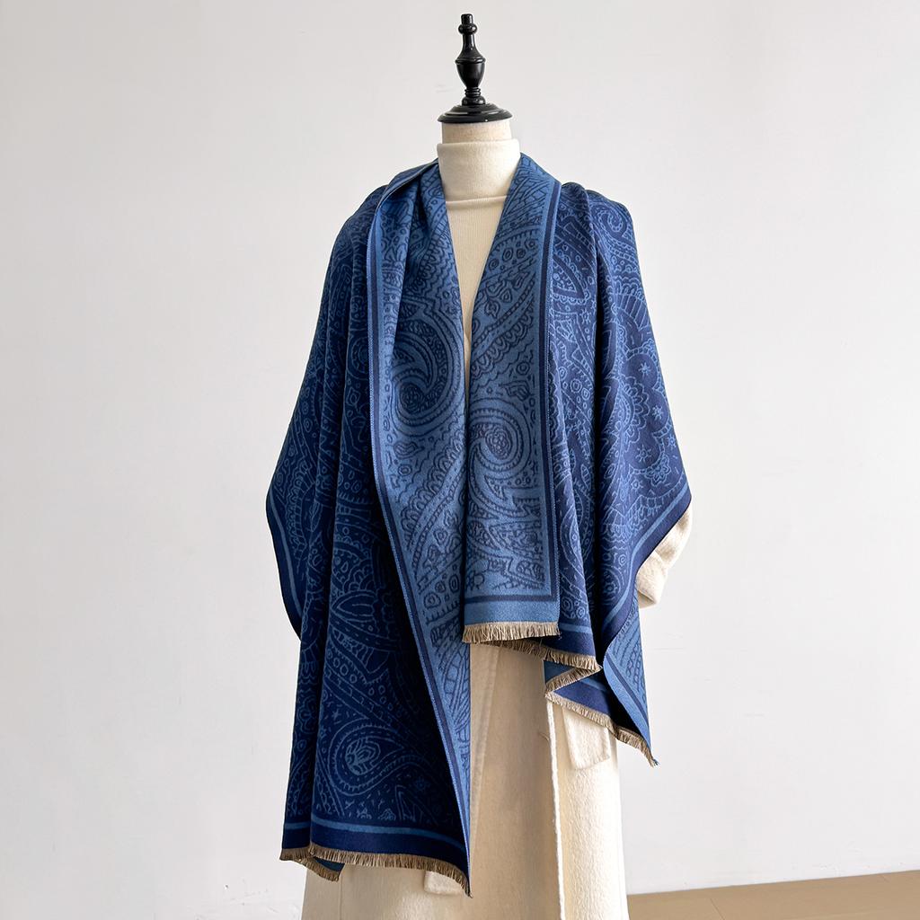 Winter Women's Cashmere Paisley Print Double-Sided Scarf Elegance Shawl Pashmina Warm Female Outdoor Fashion Accessory