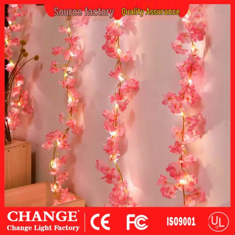 Solar-Powered Cherry Blossom LED String Lights for Outdoor and Indoor Decoration