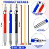 3 Pcs Welders Pencil with 36 Pcs Silver Round Refills, Welders Pencil for Metal, Welding Markers for Metal with Built-in Sharpener for Pipe Fitter